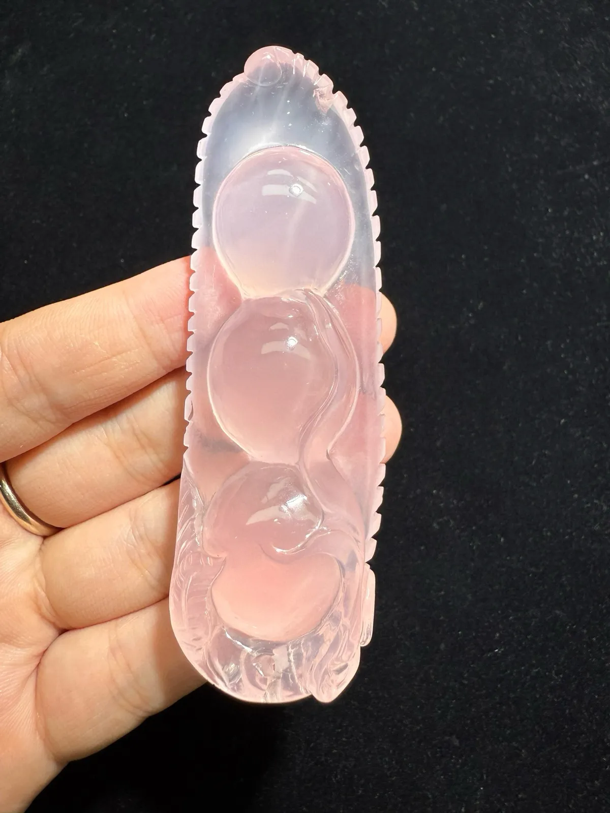 【四季豆】莫桑比克星光粉水晶吊坠，坠子尺寸：87.8*28*20mm，61.678g，饱满圆润 颜