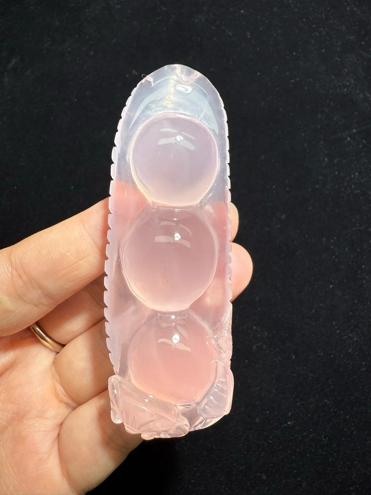 【四季豆】莫桑比克星光粉水晶吊坠，坠子尺寸：87.8*28*20mm，61.678g，饱满圆润 颜色超粉润～全美晶体！六芒星光 粉晶增情感 招好人缘旺生意缘！