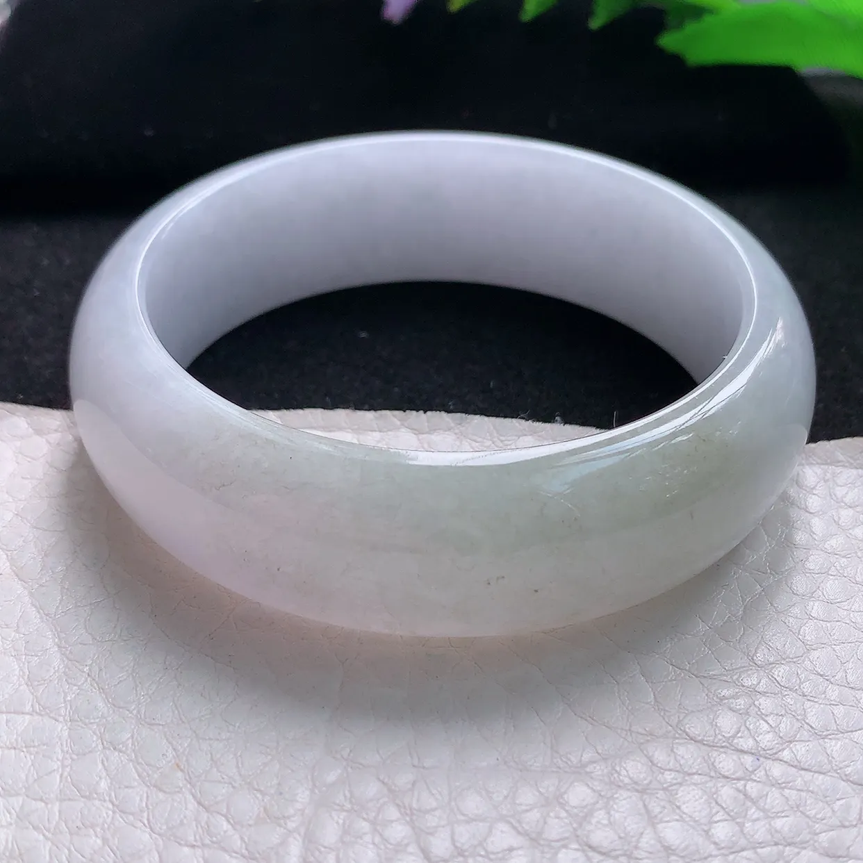 ss自然光55.5*17.8*7.8轮胎镯 天然缅甸半山水宽边大气珠宝玉手镯 玉手环