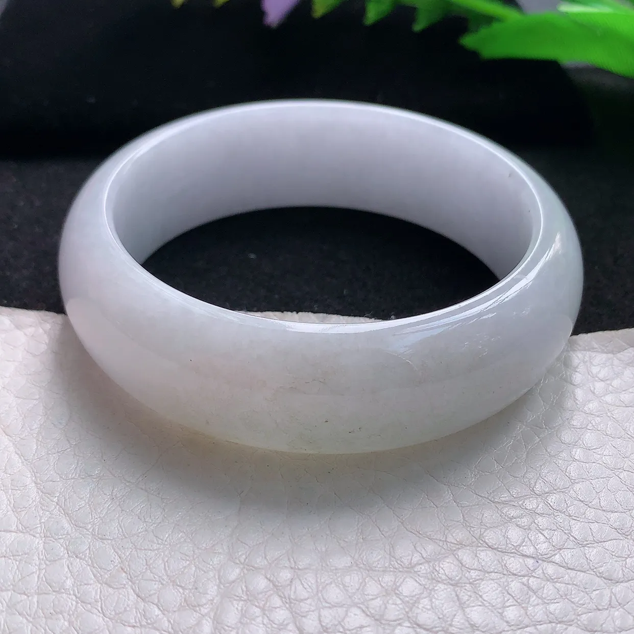 ss自然光55.5*17.8*7.8轮胎镯 天然缅甸半山水宽边大气珠宝玉手镯 玉手环