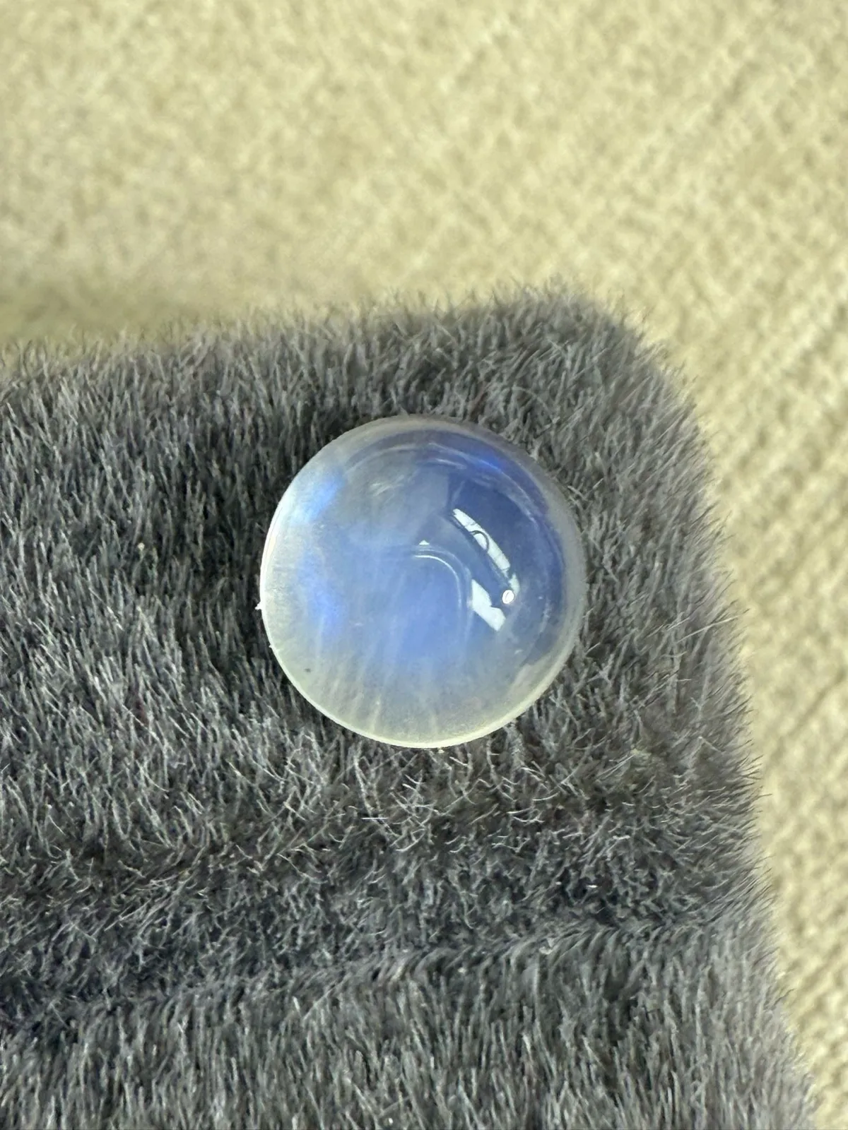 2.185ct 月光石正圆形裸石 浓郁满彩玻璃体 晶体全净 超美 很难得的品质 360度满火 7.7*7.7*4.6mm