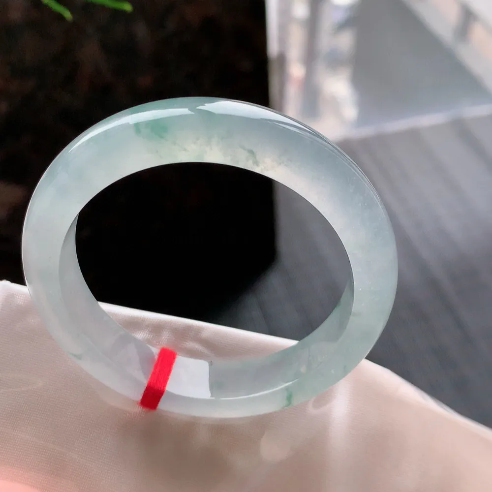 正圈冰玻飘花 无瑕 尺寸:52.5/12.3/8.4 花美 种水好️️