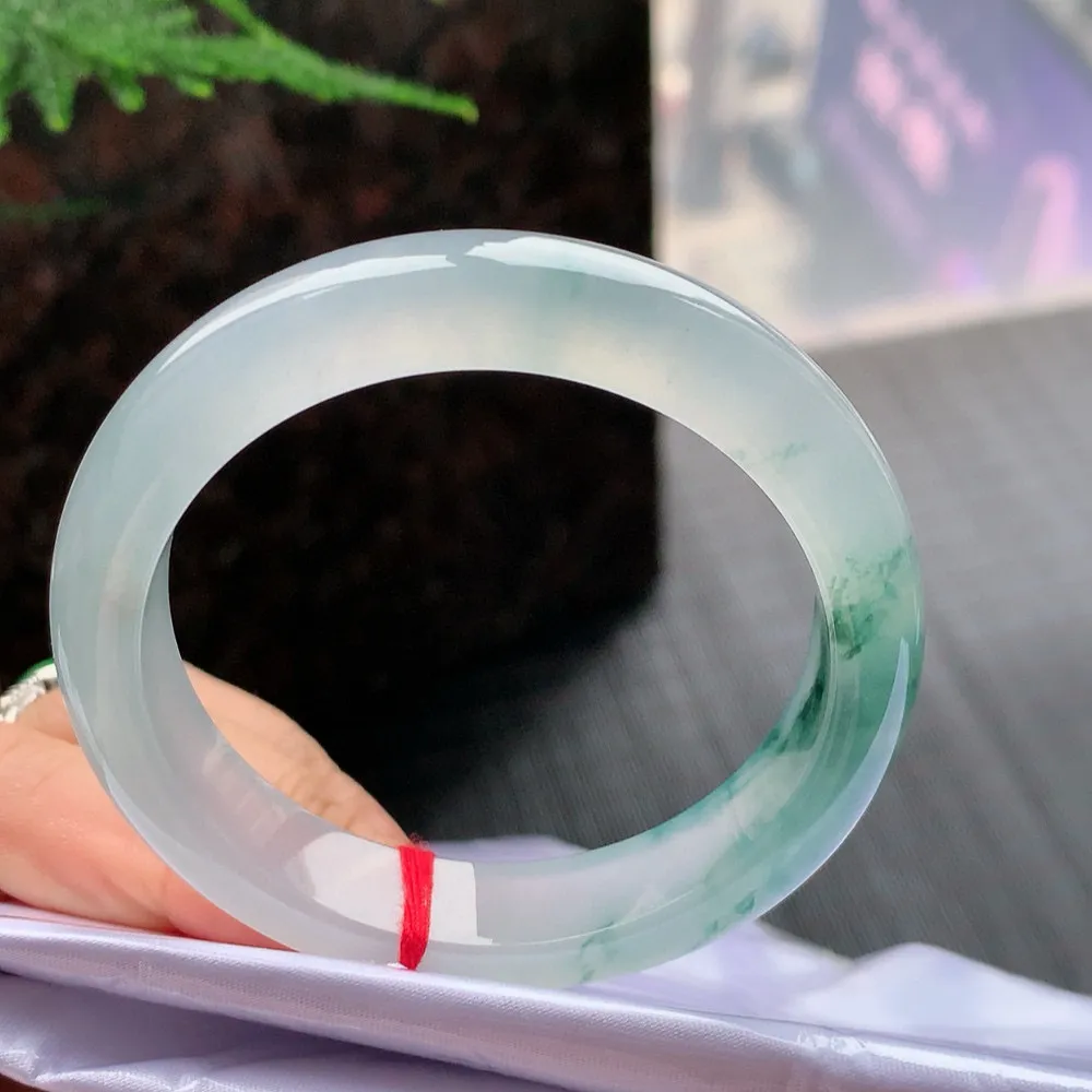 正圈冰玻飘花 无瑕 尺寸:51.8/11.9/8 花美 起荧光