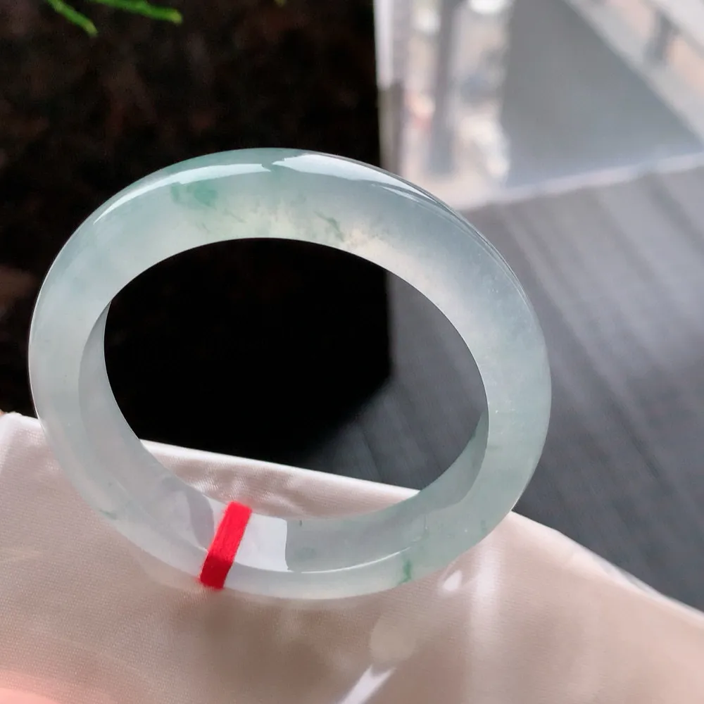 正圈冰玻飘花 无瑕 尺寸:52.5/12.3/8.4 花美 种水好️️