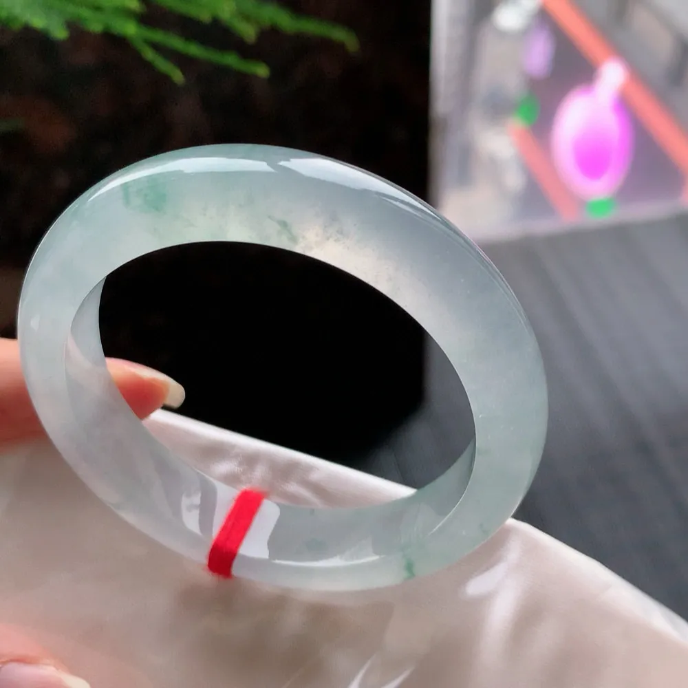 正圈冰玻飘花 无瑕 尺寸:52.5/12.3/8.4 花美 种水好️️