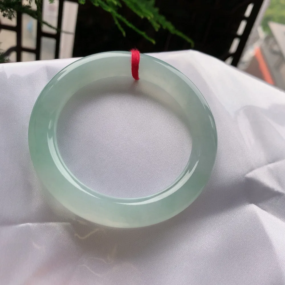 圆条高冰晴绿 无瑕 尺寸:56.6/10.8 种水好