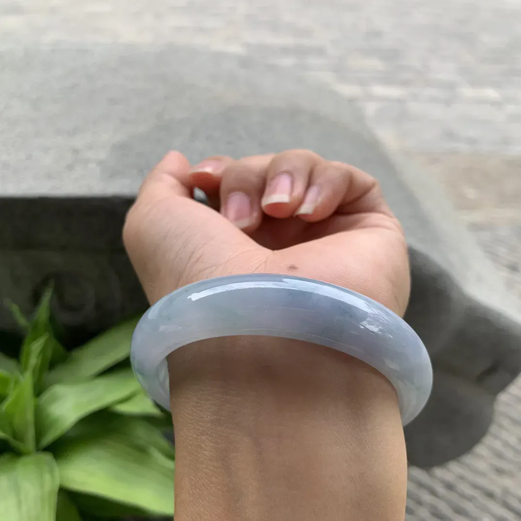 圈口 56-13.3-8.1【冰紫飘绿正圈手镯】正圈56 57可戴