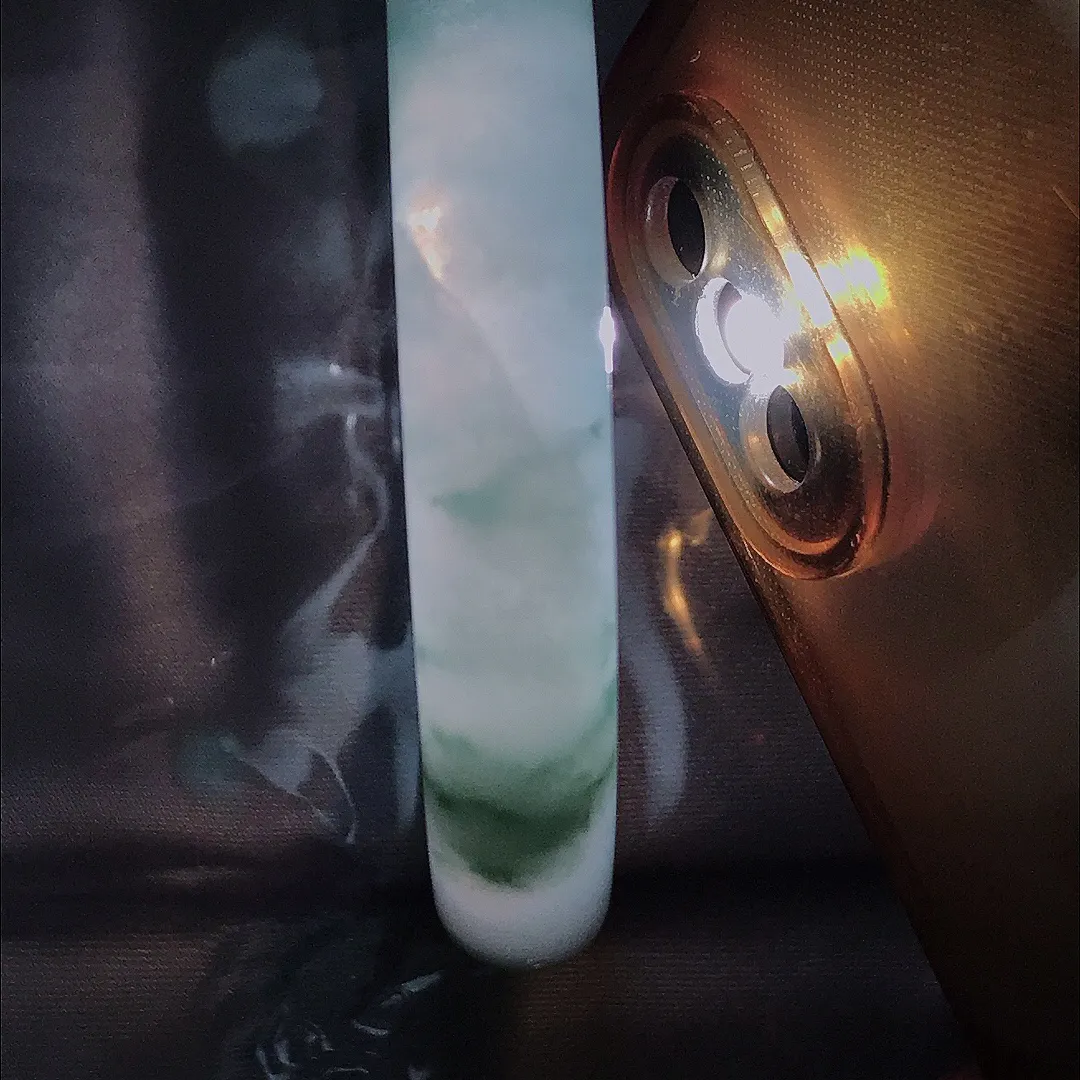 自然光53/9.6老坑冰胶果冻冰飘花圆条手镯翡翠玉镯手环