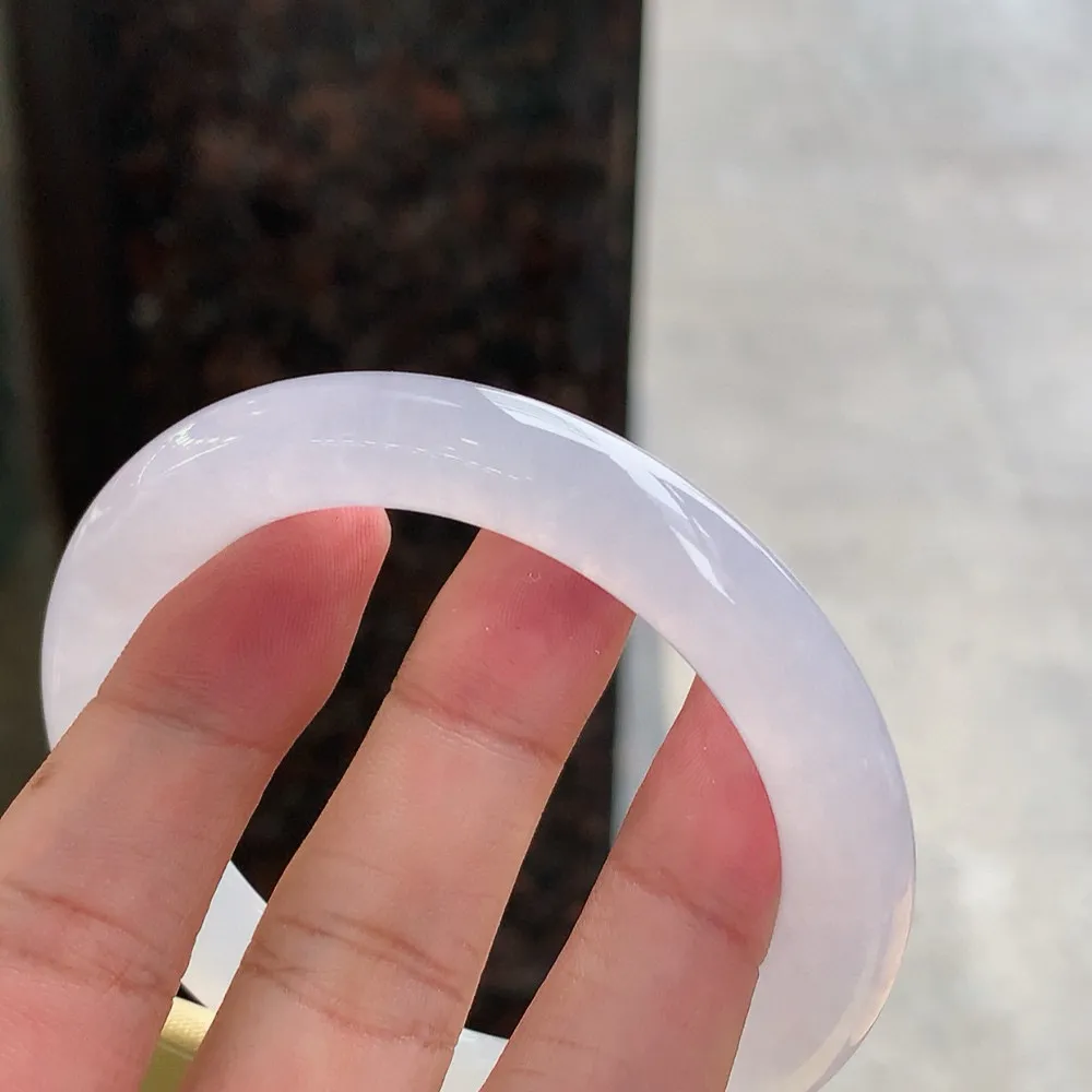 圆条高冰粉紫 无瑕 尺寸:54.5/9.4 种水好