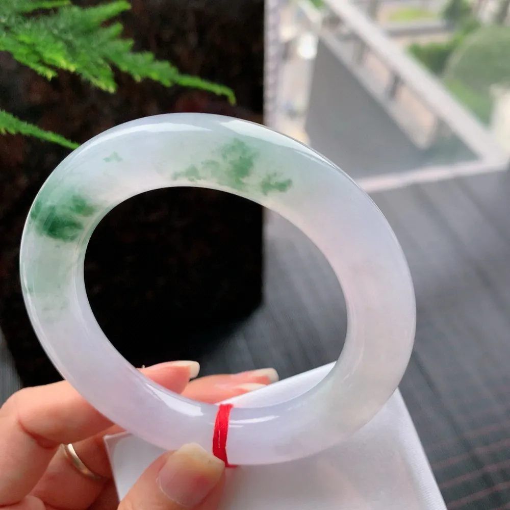 圆条高冰紫飘花 无瑕 尺寸:58.1/13.1 超美