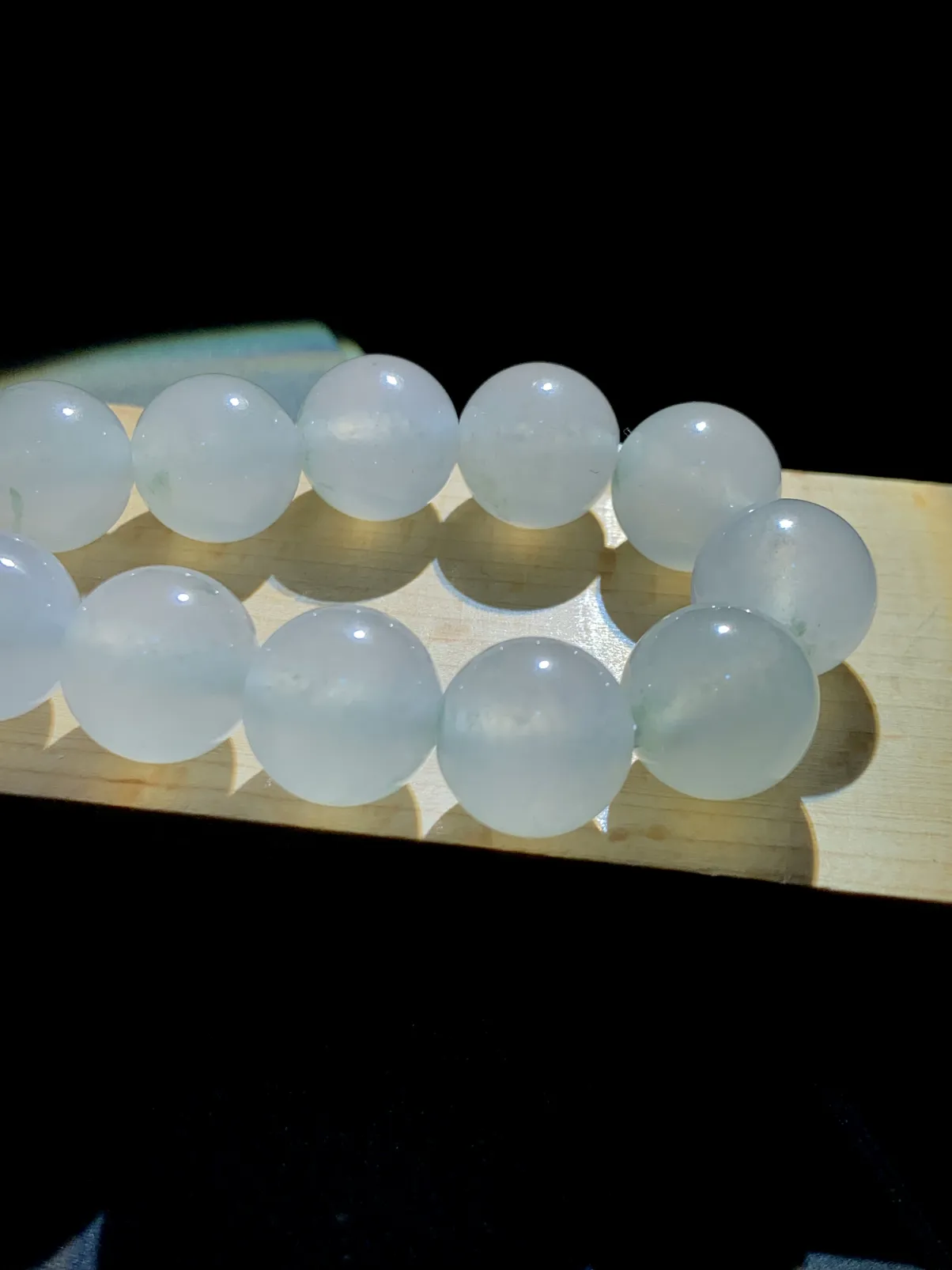 冰种手串珠子手链，直径约13.5mm，
16粒，