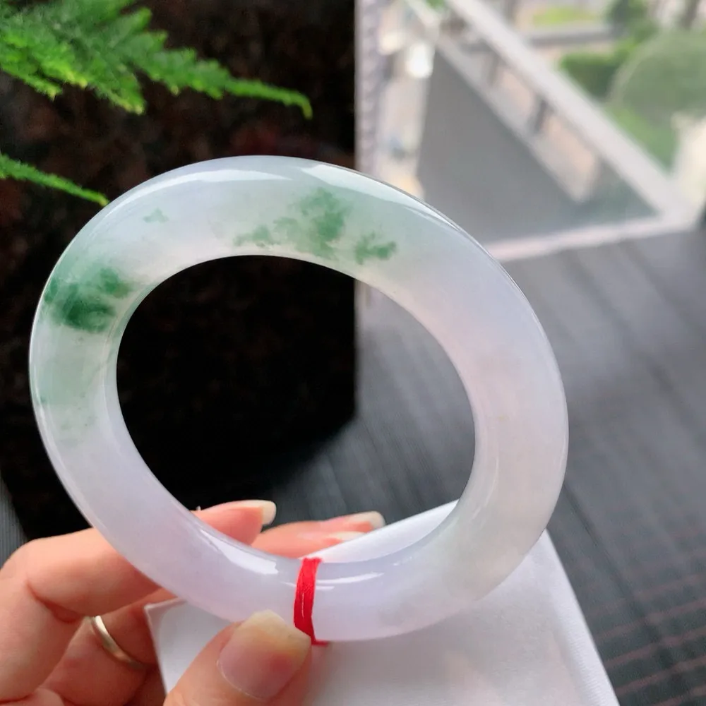 圆条高冰紫飘花 无瑕 尺寸:58.1/13.1 超美