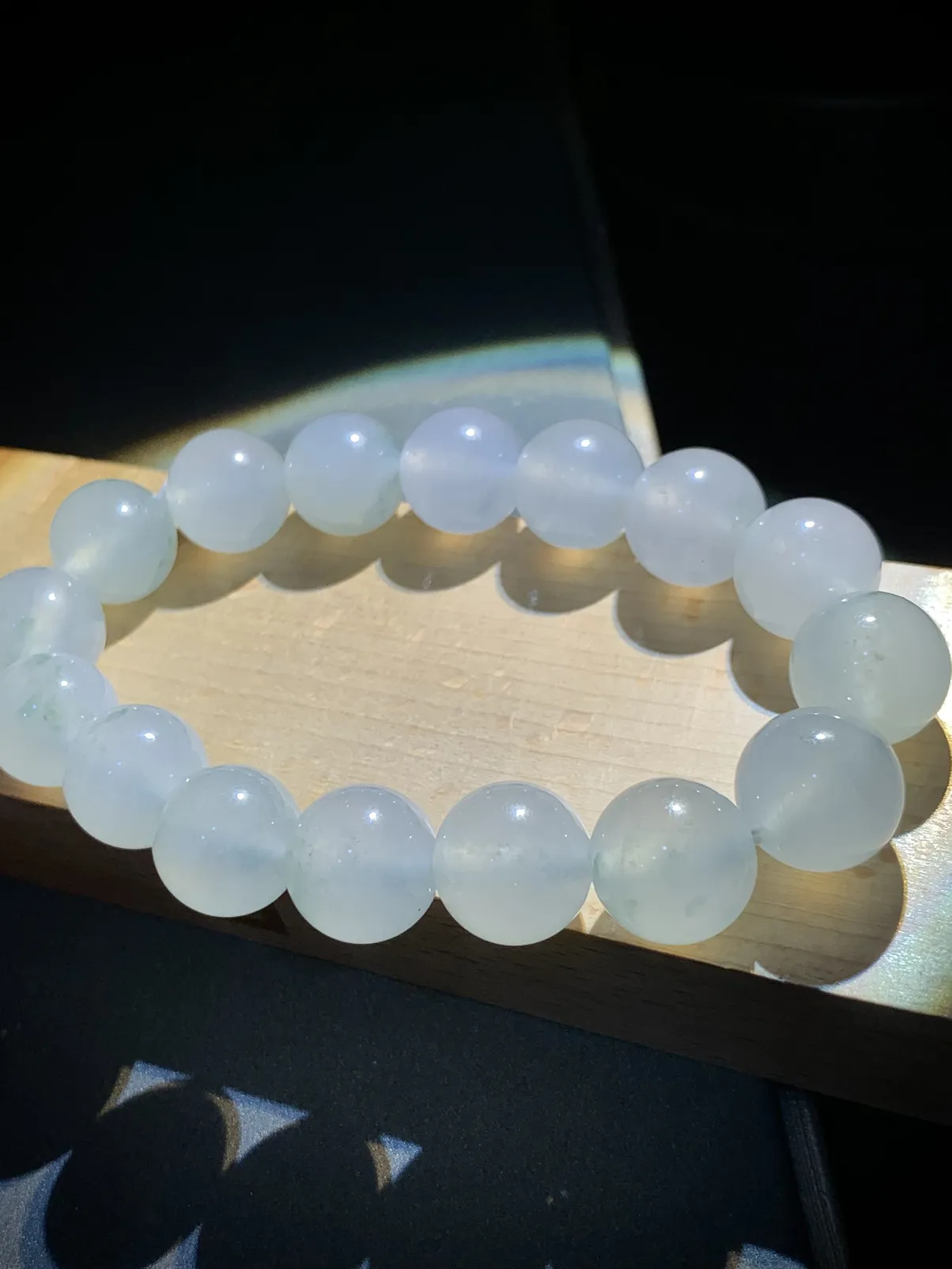 冰种手串珠子手链，直径约13.5mm，
16粒，