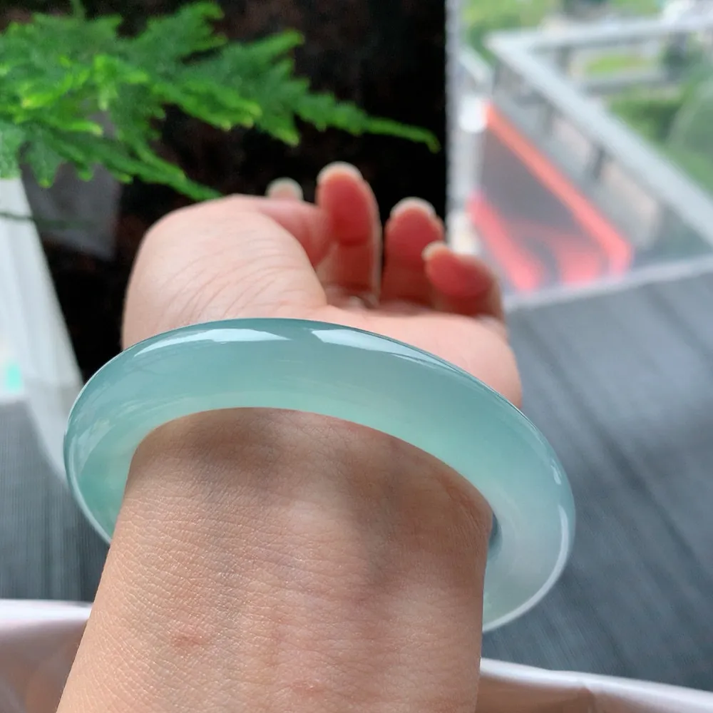 圆条高冰蓝水 无瑕 尺寸:55.4/10.6 种色俱佳️️