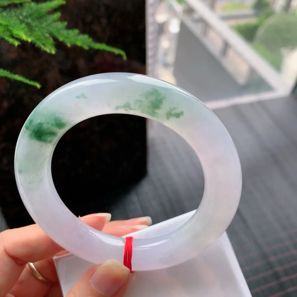 圆条高冰紫飘花 无瑕 尺寸:58.1/13.1 超美