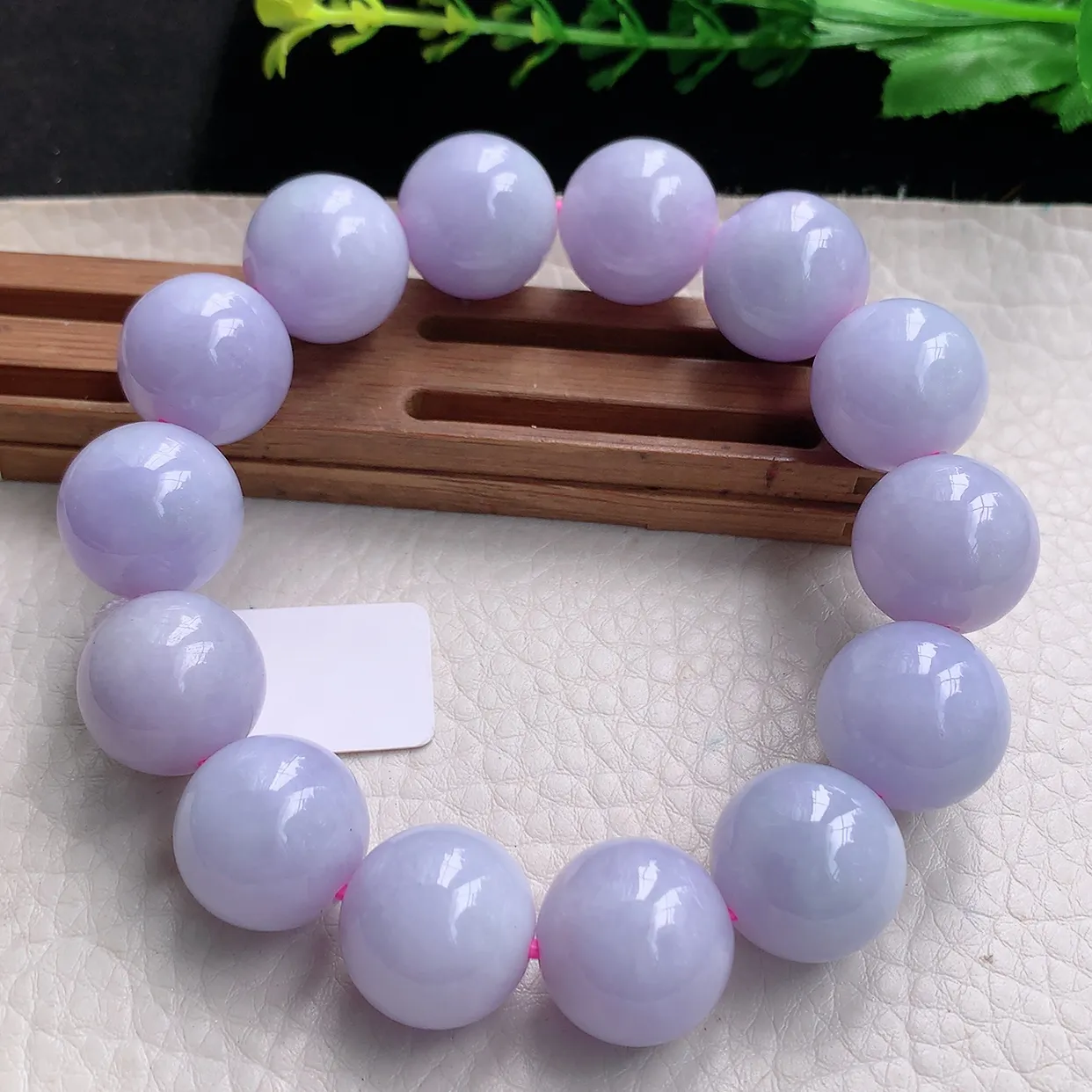 ss自然光16.3mm天然缅甸翡翠大颗粒高贵紫罗兰16.3mm圆珠玉手链