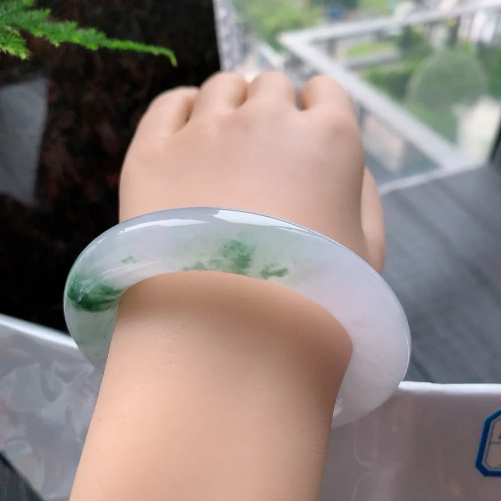 圆条高冰紫飘花 无瑕 尺寸:58.1/13.1 超美