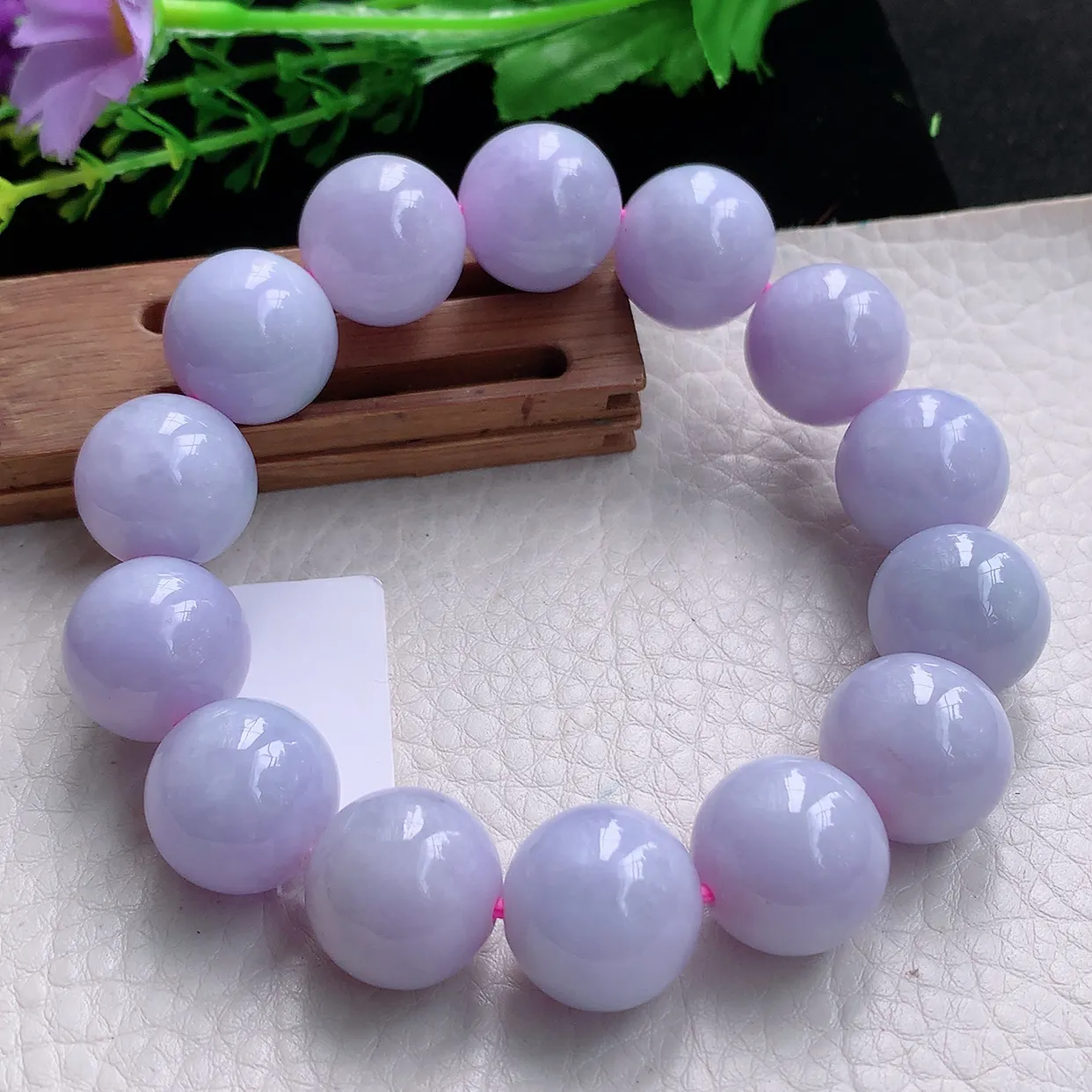 ss自然光16.3mm天然缅甸翡翠大颗粒高贵紫罗兰16.3mm圆珠玉手链