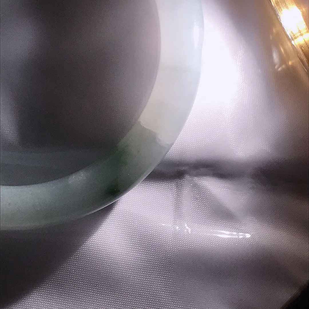 自然光55/9/8.5老坑冰润起胶飘花圆条手镯宽边翡翠玉镯手环