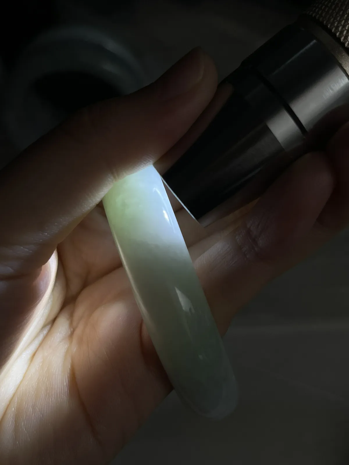 正圈54圈口，翡翠糯化种飘花手镯