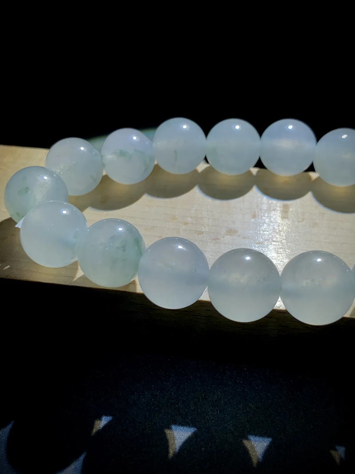 冰种手串珠子手链，直径约13.5mm，
16粒，