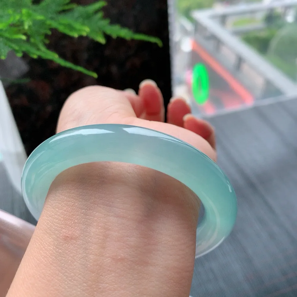 圆条高冰蓝水 无瑕 尺寸:55.4/10.6 种色俱佳️️