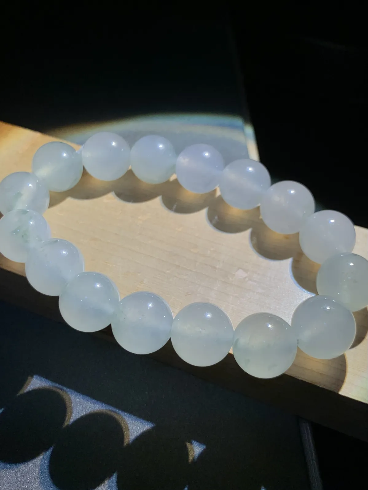 冰种手串珠子手链，直径约13.5mm，
16粒，