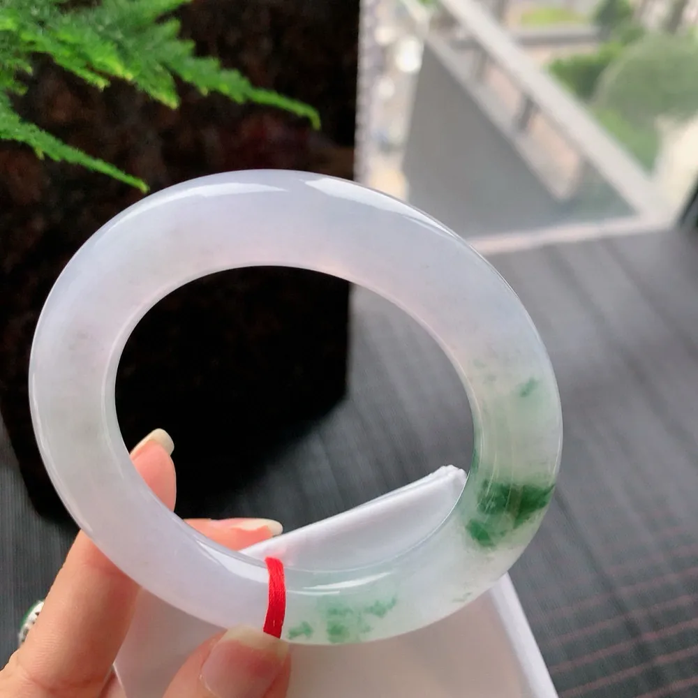 圆条高冰紫飘花 无瑕 尺寸:58.1/13.1 超美