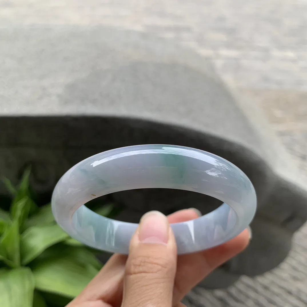 圈口 56-13.3-8.1【冰紫飘绿正圈手镯】正圈56 57可戴