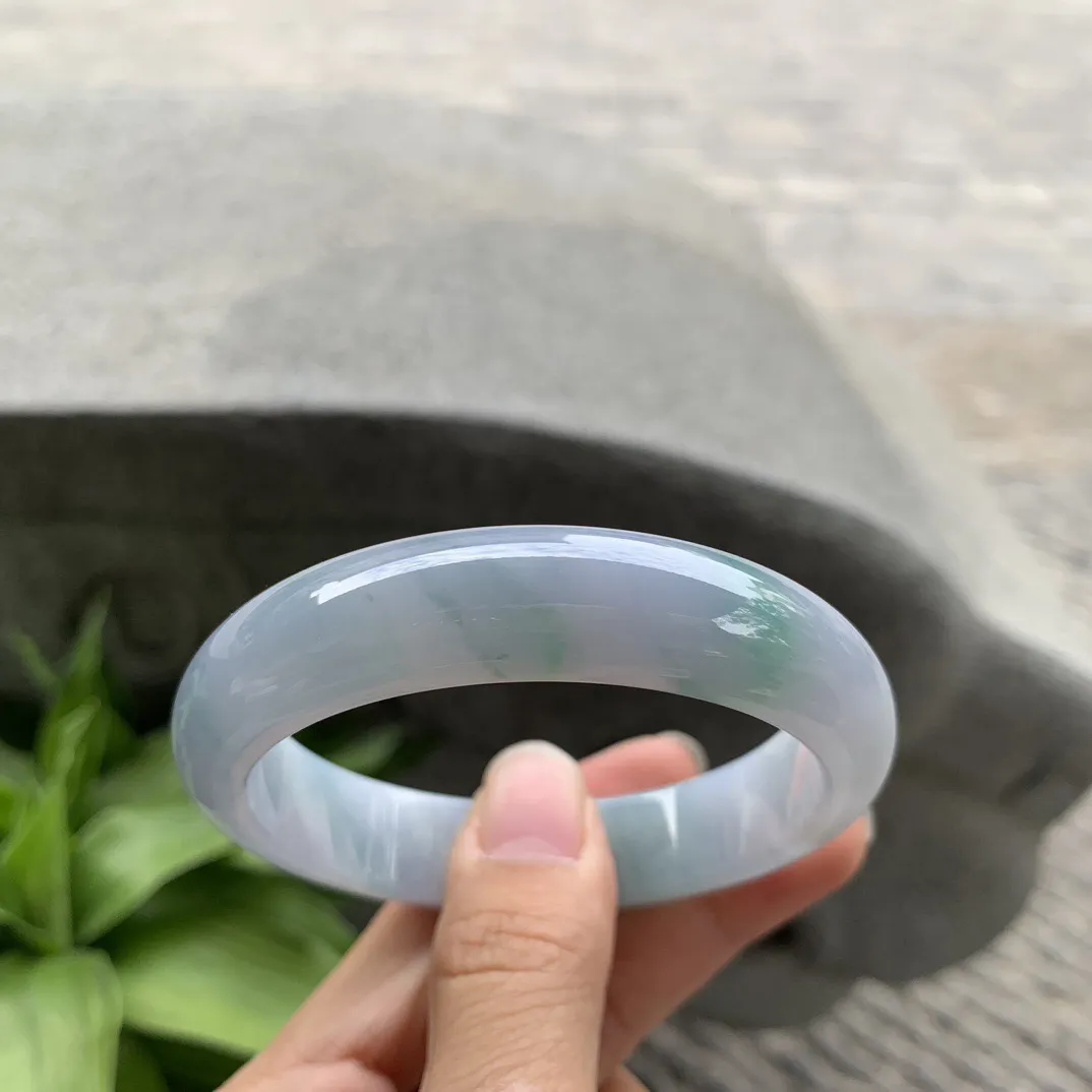 圈口 56-13.3-8.1【冰紫飘绿正圈手镯】正圈56 57可戴