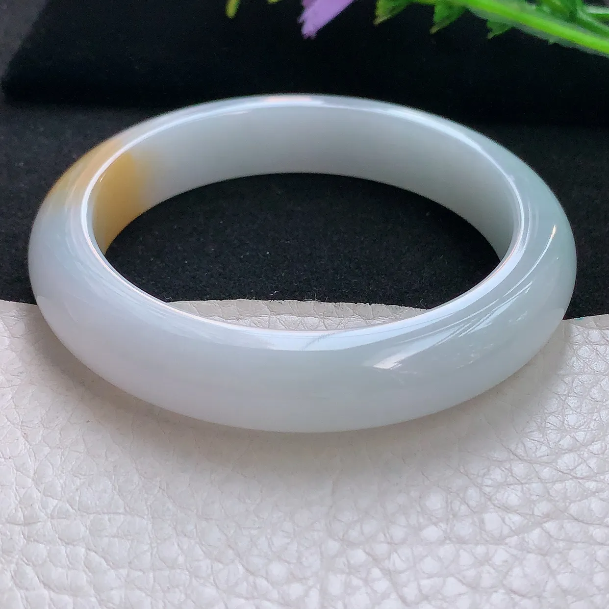 z自然光59.8*12.8*9.2平安镯 天然缅甸翡翠冰双彩宽边珠宝玉手镯 玉手环