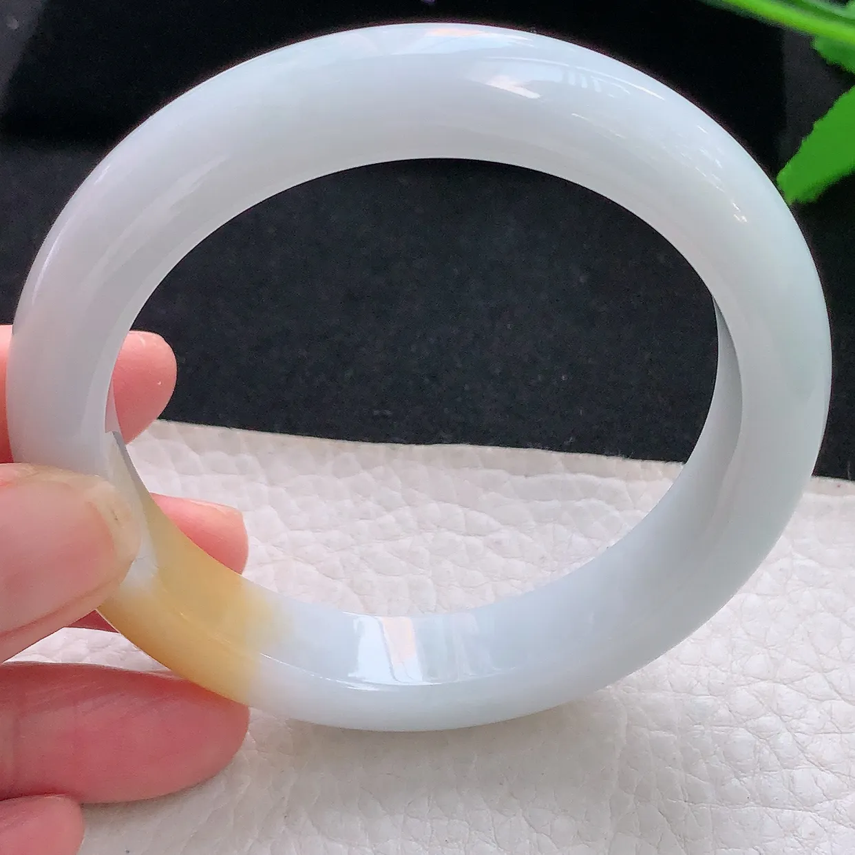 z自然光59.8*12.8*9.2平安镯 天然缅甸翡翠冰双彩宽边珠宝玉手镯 玉手环