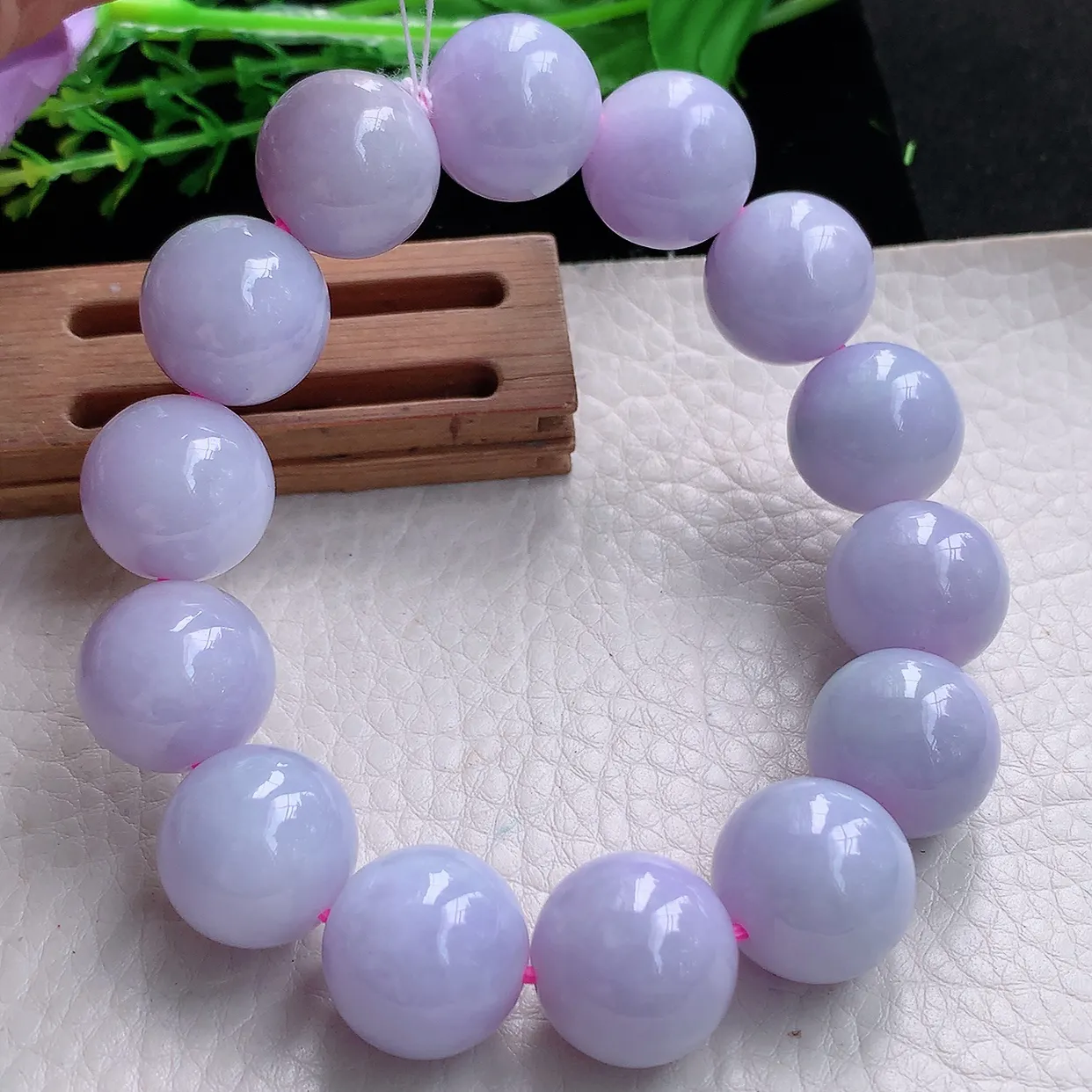 ss自然光16.3mm天然缅甸翡翠大颗粒高贵紫罗兰16.3mm圆珠玉手链