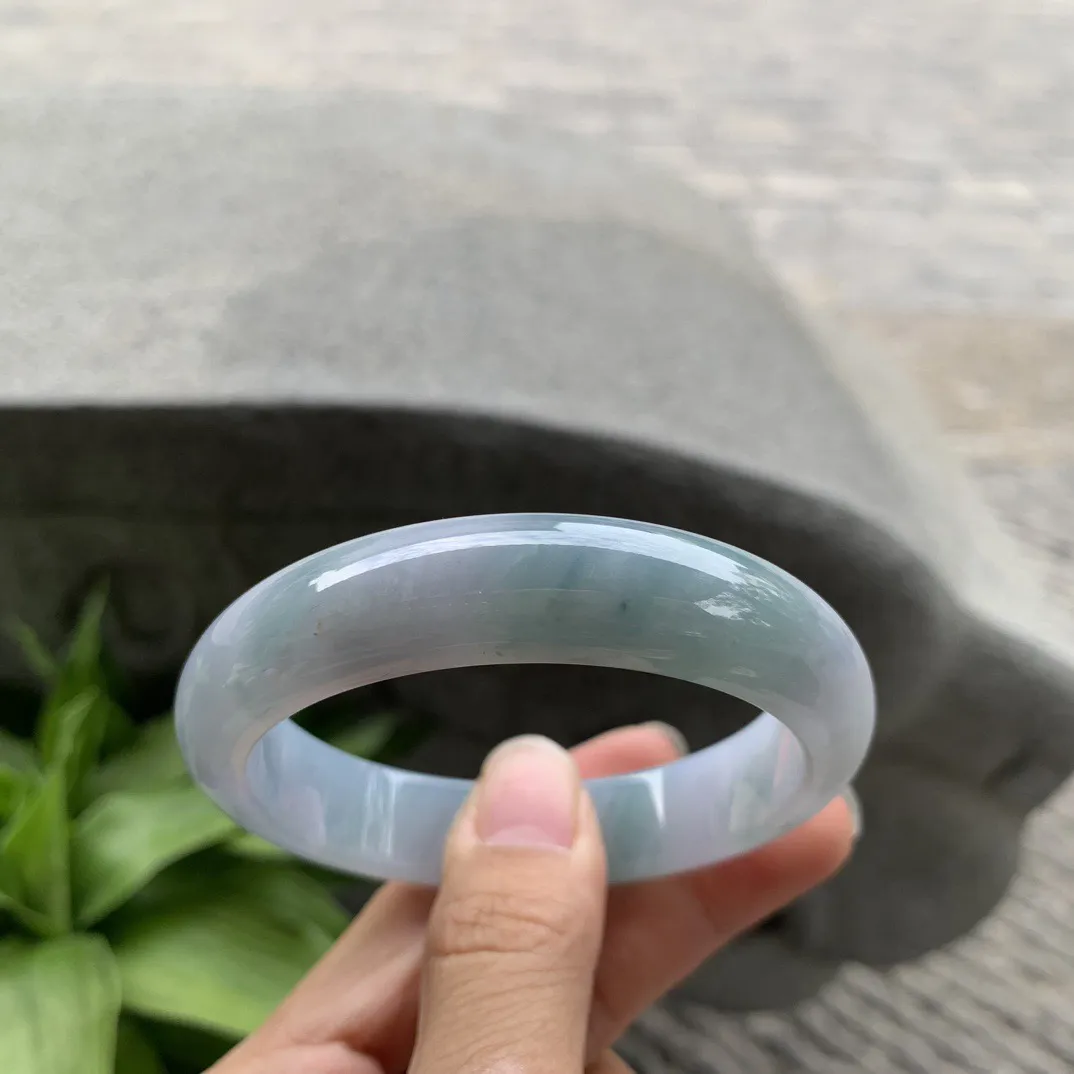 圈口 56-13.3-8.1【冰紫飘绿正圈手镯】正圈56 57可戴