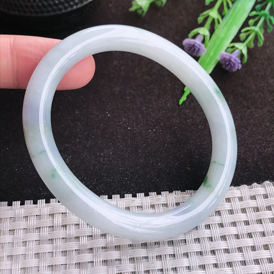 自然光55/48/7.8/8老坑秀气温润飘花贵妃手镯翡翠玉镯手环