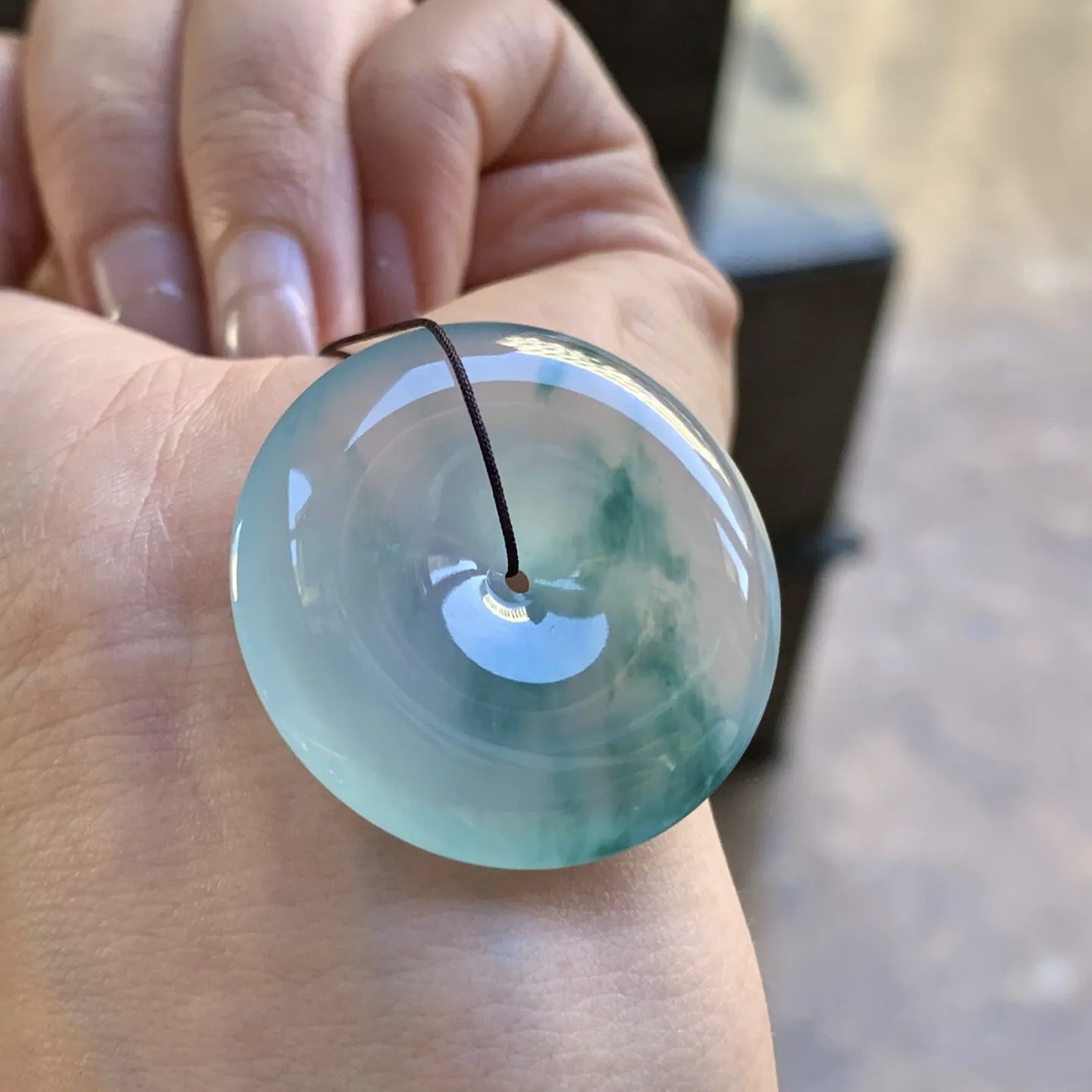 冰蓝花平安扣^_^冰透清新