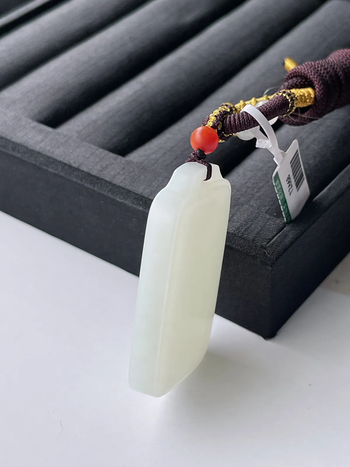 和田玉羊脂白无事牌挂件