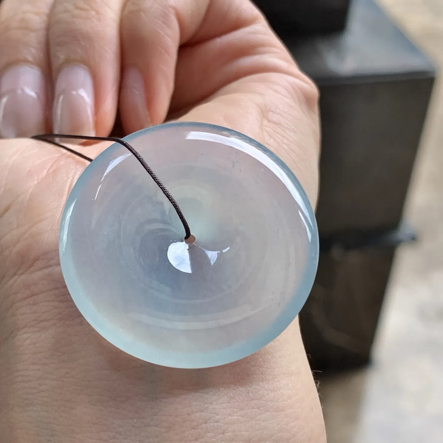 冰种大平安扣^_^透亮荧光十足