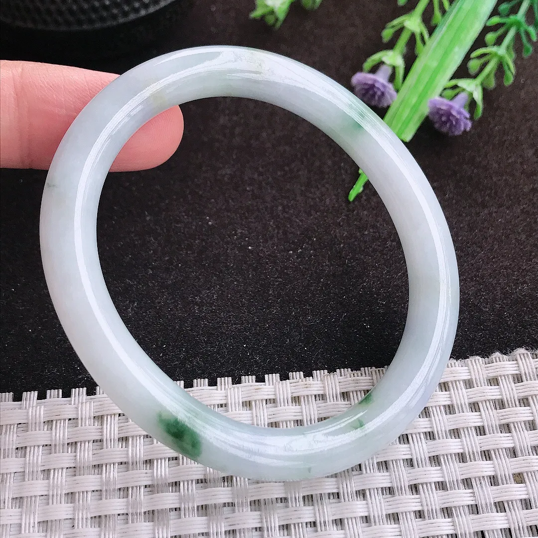 自然光55/48/7.8/8老坑秀气温润飘花贵妃手镯翡翠玉镯手环