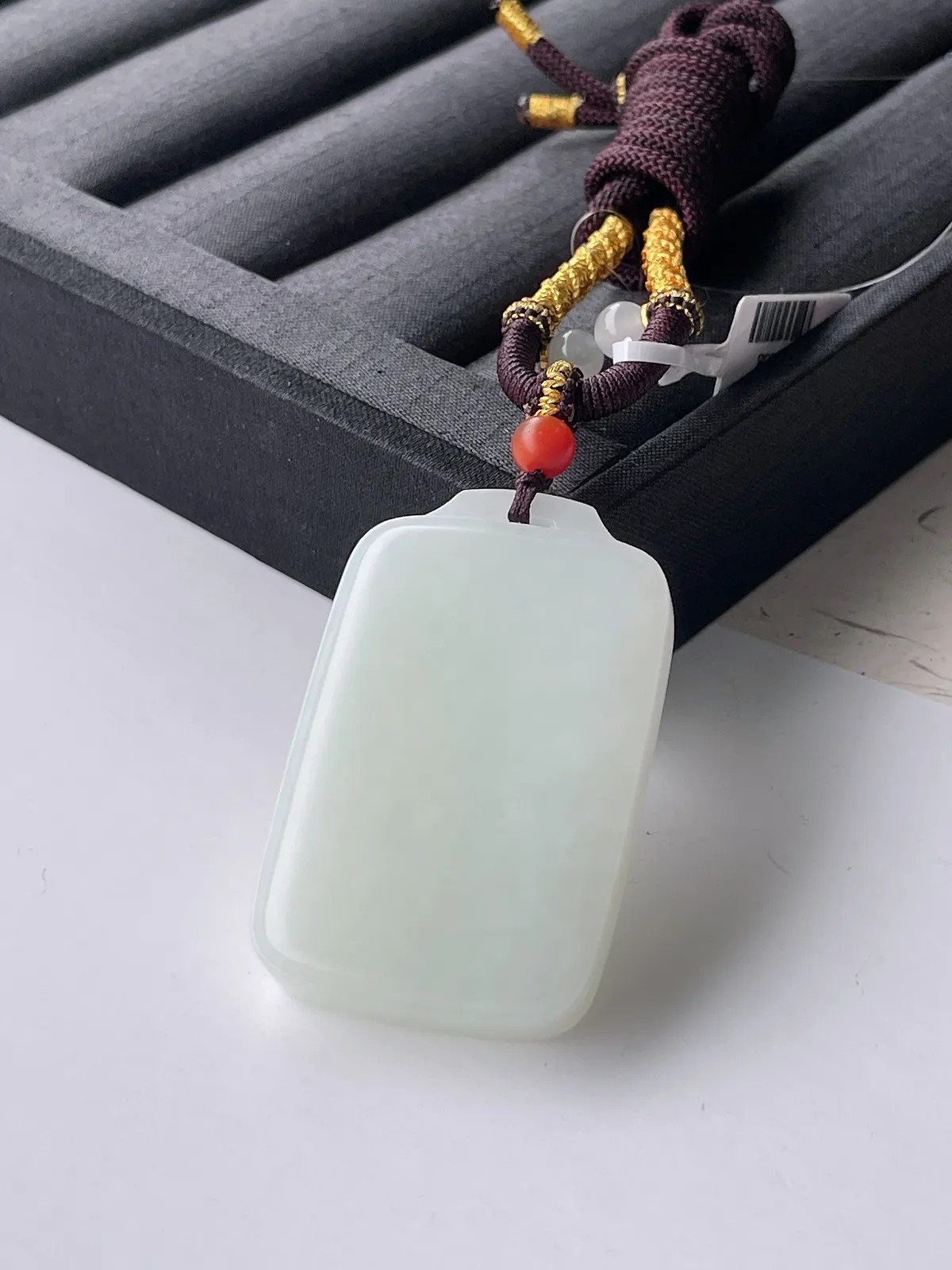 和田玉羊脂白无事牌挂件