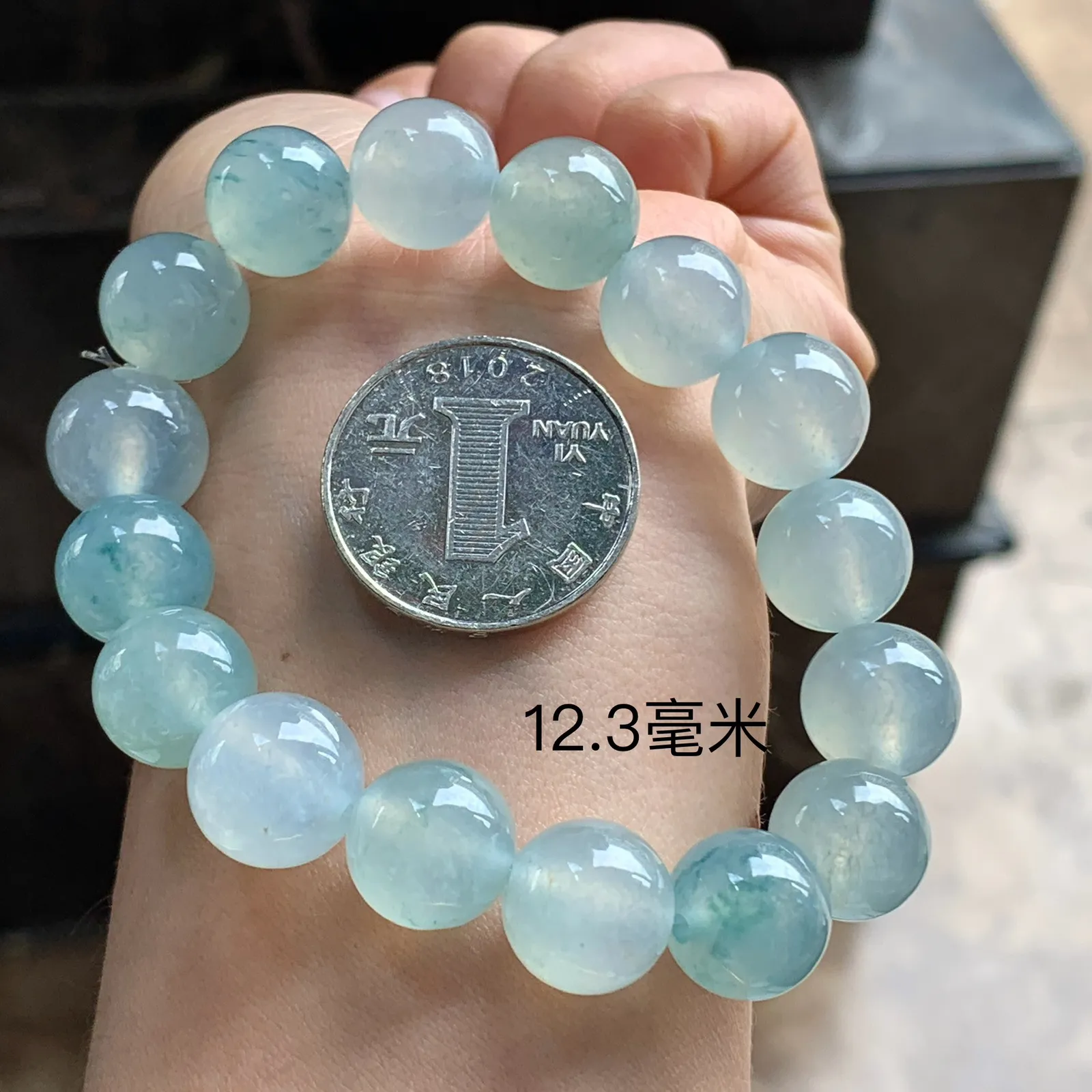 冰蓝花珠串^_^清新冰透