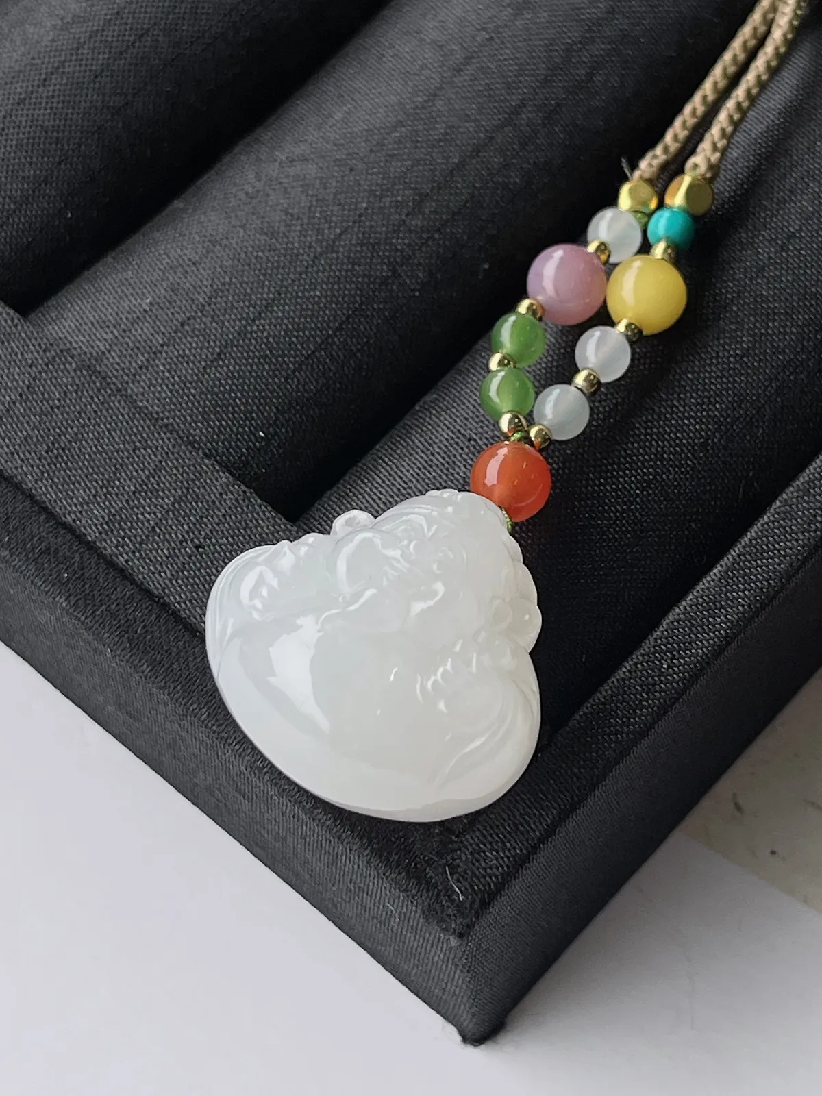 和田玉白玉财神挂件