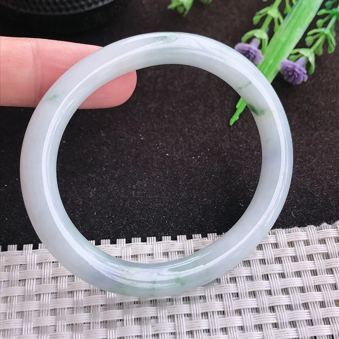 自然光55/48/7.8/8老坑秀气温润飘花贵妃手镯翡翠玉镯手环