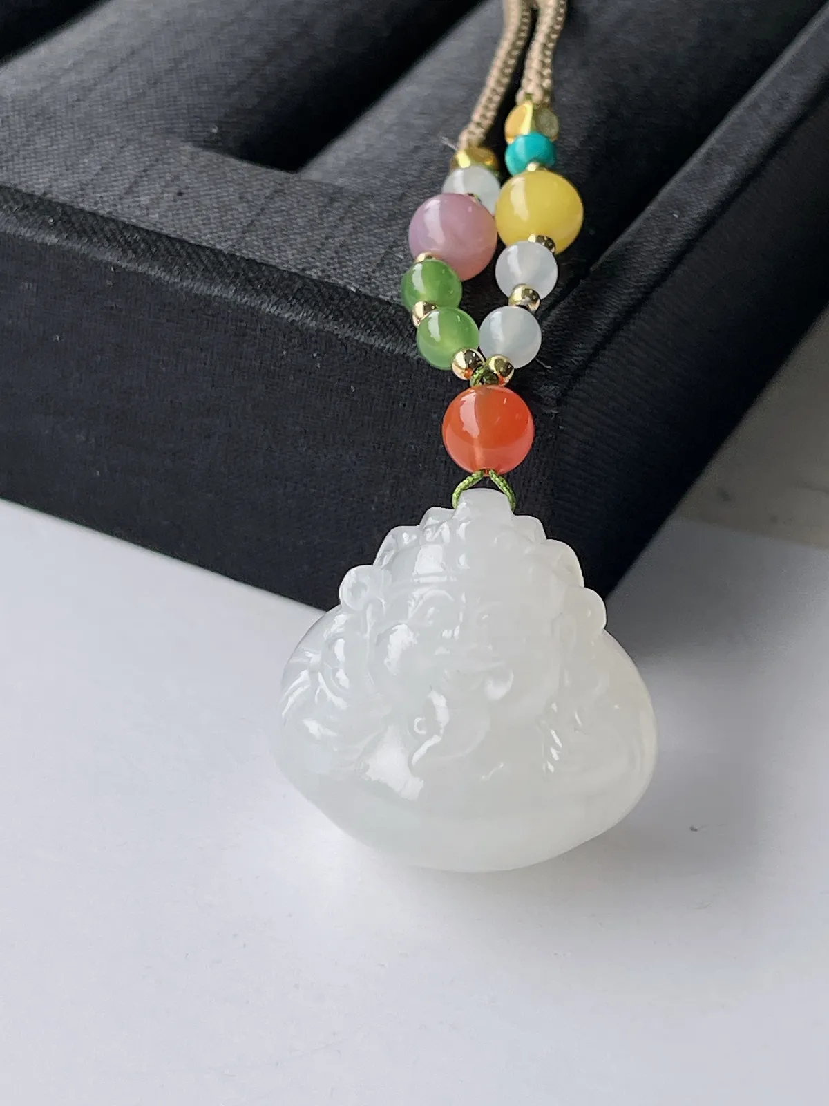 和田玉白玉财神挂件