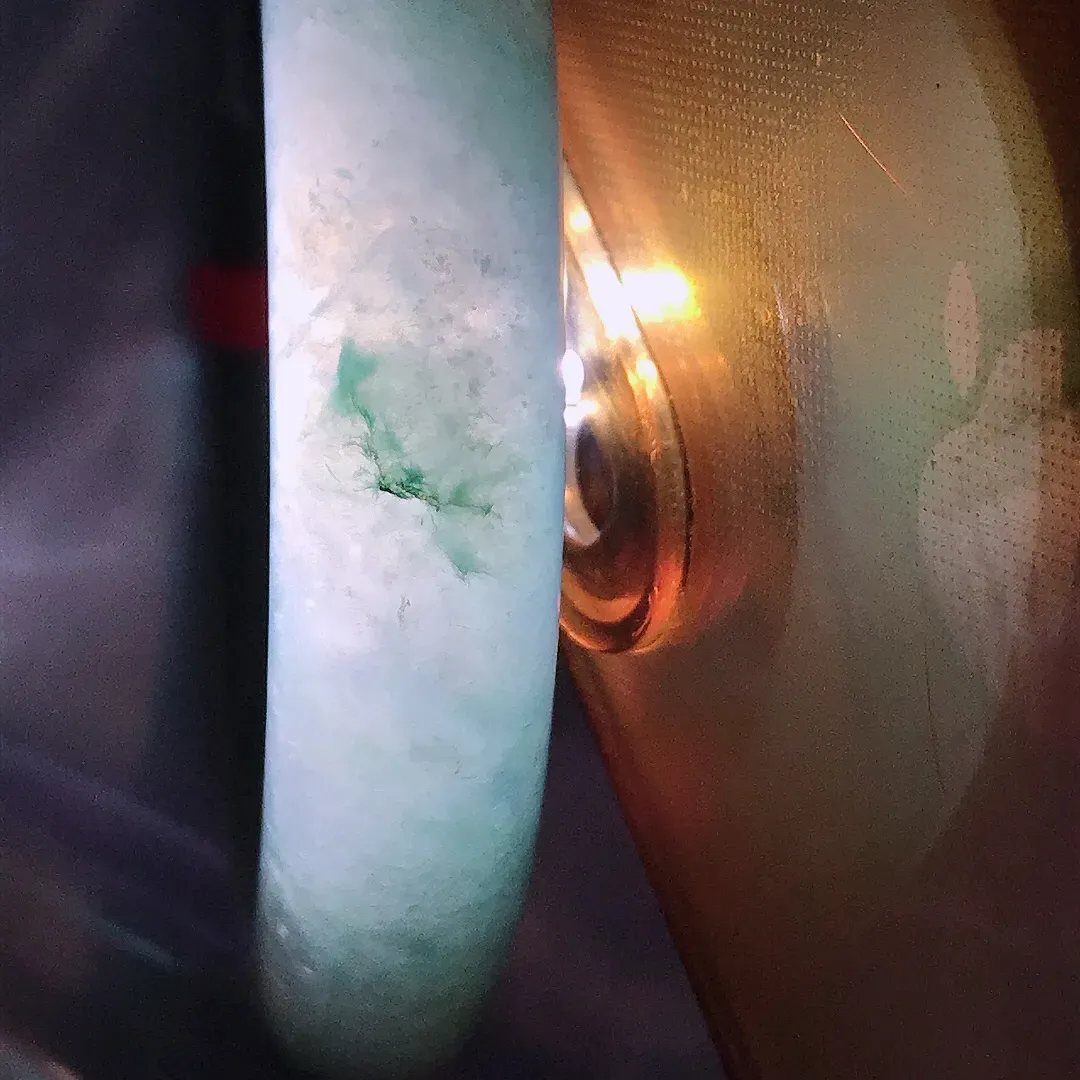 自然光56.3/12/8.5老坑冰胶果冻冰晴满绿手镯宽边翡翠玉镯手环