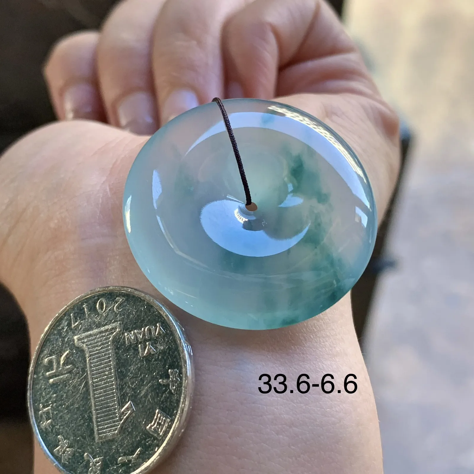 冰蓝花平安扣^_^冰透清新