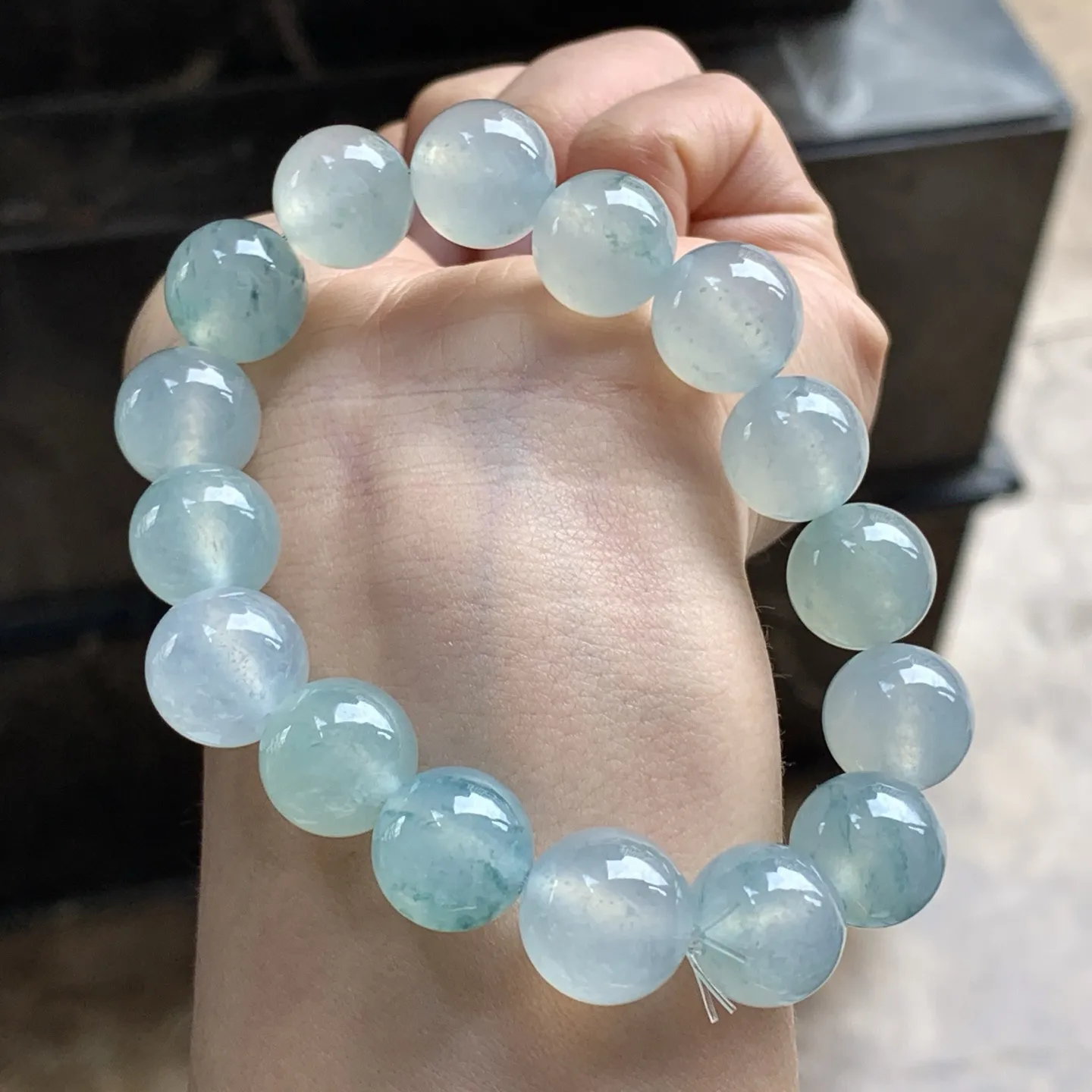 冰蓝花珠串^_^清新冰透