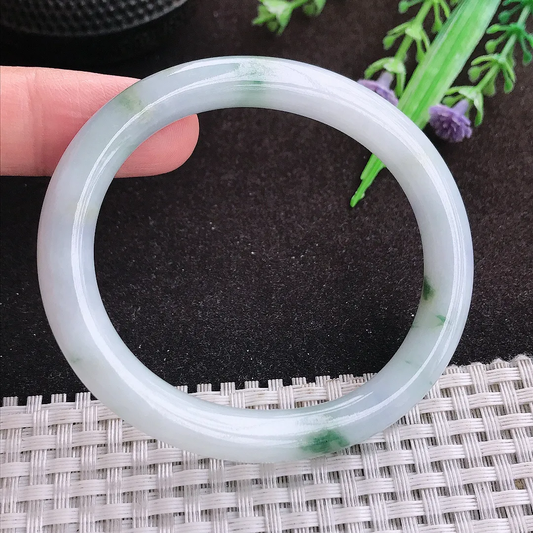 自然光55/48/7.8/8老坑秀气温润飘花贵妃手镯翡翠玉镯手环