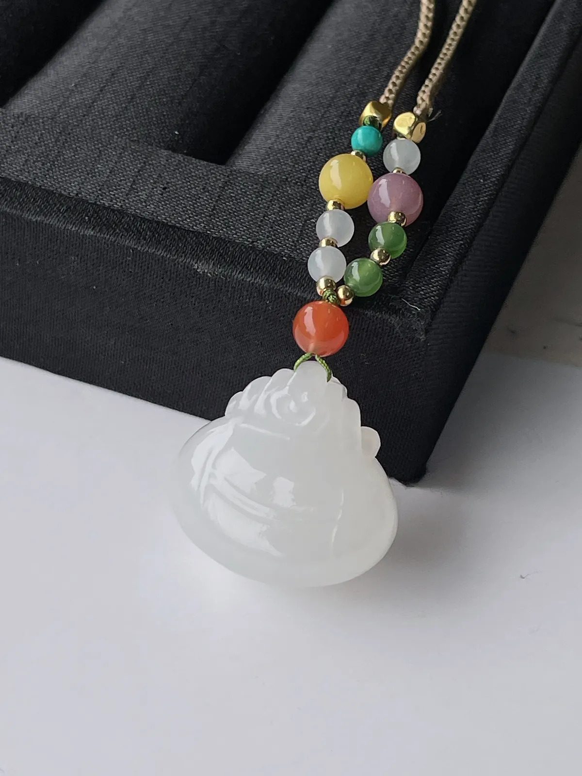 和田玉白玉财神挂件