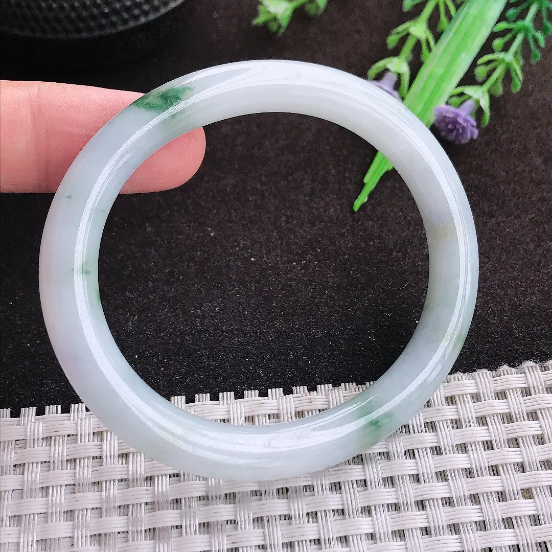 自然光55/48/7.8/8老坑秀气温润飘花贵妃手镯翡翠玉镯手环